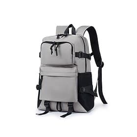 Large Capacity Grey College Backpack for Students - Multi-pocket University School Bag fits 15.6 inch Laptop - Water-resistant Trendy Rucksack thumbnail 2