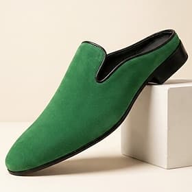 Men's Classic Wedding Velvet Comfortable Lace-up Slip-on White / Green Summer Spring Fall