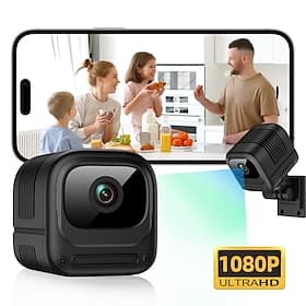 Mini caméra de sécurité 1080p Wi-Fi sans fil pour l'intérieur, idéale pour la maison, les animaux et les bébés. Application mobile pour la visualisation à dist