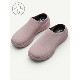 Women's Wide Width Walking Mule Shoes – Breathable Knit Backless Sneakers with Lightweight Shock Absorption Cushioning Sole for Wide Feet, Walking, Travel and