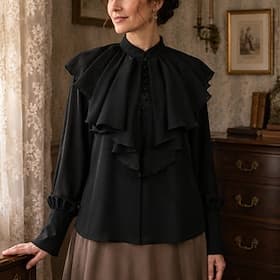 Victorienne Médiéval Renaissance Blouse / Chemise Manches longues Dame Couleur Unie Déguisement Femmes Halloween Carnaval Décontracté Quotidien LARP Foire de l