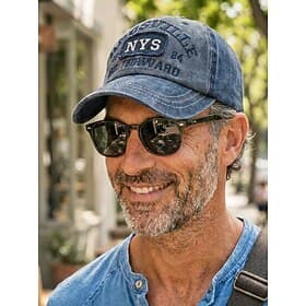 Casquette de baseball vintage pour homme en coton délavé, style «dad hat» brodé et vieilli, casquette trucker basse et ajustable idéale pour l'été, multicolo