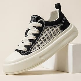 Men's Vintage Casual Daily Canvas Comfortable Slip Resistant Flexible Lace-up Beige / White Black Summer Spring All Seasons