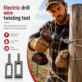 Outil de torsion de fil pour perceuse électrique, lot de 2 embouts pour perceuse électrique, idéal pour les clôtures, le fil barbelé et les clips pour poteaux
