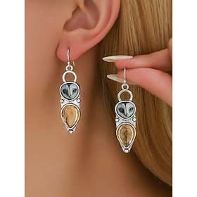 Boucles d'oreilles pendantes hibou vintage pour femme, bijoux animaliers en alliage argenté, style bohème inspiré de la nature, parfaites pour l'été, les garde