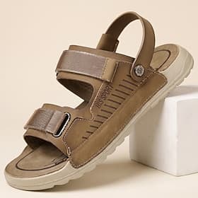 Men's Fashion Accessories British Preppy Daily Synthetic leather Comfortable Magic Tape Khaki Yellow Summer