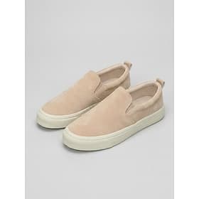 Women's Khaki Faux Suede Slip-On Sneakers - Casual Walking Shoes for Travel, Vacation, Shopping, Daily Walking and Everyday Wear