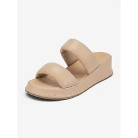 Women's Almond Comfort Arch Support Slide Sandals - Double Strap Platform Slides with Soft Cushioned Footbed for Summer Walking and All-Day Support