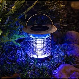 Piège à moustiques solaire d'extérieur en acier inoxydable, résistant aux insectes volants et étanche, idéal pour la terrasse, le jardin ou la cour.