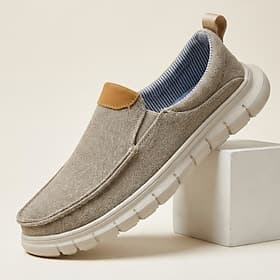Homme ancien Classique Occasionnel Quotidien Cuir PU Tissu Confortable Respirant A enfiler Gris noir Marron / Bleu Beige / Blanc Été Printemps Toutes saisons