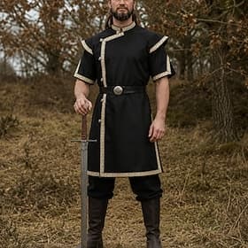 Rétro Vintage Médiéval Renaissance Ceinture Taille Tunique Prince Guerrier Col montant Déguisement Homme Fantaisie Halloween Carnaval Foire de la Renaissance L