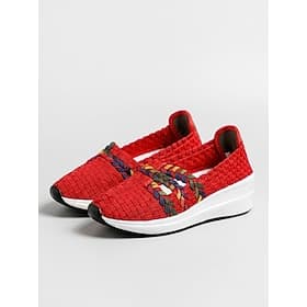 Women's Colorful Hand-Woven Wedge Sneakers – Breathable and Lightweight Stretch Slip-On Walking Shoes for Travel, Shopping, Vacation and Everyday Wear