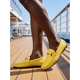 Men's Minimalist Casual Daily Island  Cruise PU Leather Slip Resistant Slip-on Yellow Pink Purple Summer Spring All Seasons
