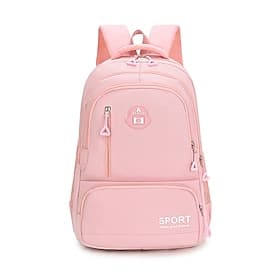 Student School Backpack, Large Capacity Multi-Compartment Laptop Bookbag, Waterproof Polyester Casual Daypack, Unisex, Multi Colors, Perfect for High School, C