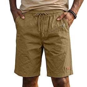 Homme Short cargo léger Short à séchage rapide taille confortable Actif Shorts Avec Poches Taille Élastique Pur Uni Couleur Pleine Séchage Rapide Respirant Lon