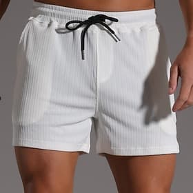Homme Short à séchage rapide Shorts Short décontracté Short athlétique Jacquard Avec Poches Taille Élastique Uni Confort Respirant Longueur Genou Occasionnel E