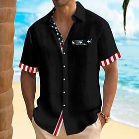 4 juillet 2026, 250e anniversaire Homme Drapeau Américain Chemise Chemise d'été Chemise Boutonnée Manche Courte Patriotique Quotidien Extérieur Fête Été Printe thumbnail 3