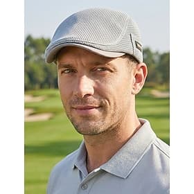 Casquette plate respirante en maille pour homme, chapeau d'été ajustable en polyester, couvre-chef de voyage classique et décontracté léger, casquette de prote