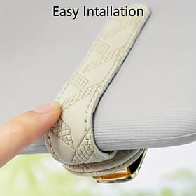 Elegant Patterned Leather Sunglasses Holder for Car Sun Visor, Magnetic Eyeglasses Clip Mount, Universal Car Interior Glasses Hanger  Card Clip Organizer, Luxu