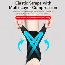 Attelle de cheville professionnelle articulée avec stabilisateurs latéraux rigides, support de cheville ajustable pour la récupération des entorses, les lésion