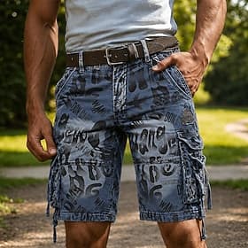 Men's Camo Camouflage Quotes  Sayings Tactical Shorts Cargo Shorts Shorts Mid Waist Fashion Classic Casual Daily Outdoor Buttons Multi Pocket Designer Clothing thumbnail 3