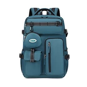 Large Capacity Student Backpack for Boys Girls, Multi-Pocket School Bag with Shoe Compartment, 15.6 Inch Laptop Backpack, Polyester Travel Bookbag, Water Bottl
