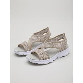 Women's Khaki Breathable Mesh Open Toe Walking Sandals – Lightweight Cushioned Comfort Sandals with Flexible Shock Absorbing EVA Sole for Summer Travel, Vacati
