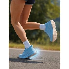 Women's Light Blue Lightweight Walking Shoes - Breathable Knit Running Sneakers with Shock-Absorbing Cushion Sole, Non-Slip Athletic Shoes for Walking, Travel,