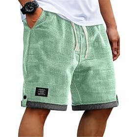 Homme Short gaufré Shorts Shorts d'été Shorts de plage Short décontracté Cordon de serrage Patchwork Taille Élastique Couleur Unie Confort Court Occasionnel Qu