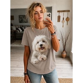 Femmes T-shirt Imprimé Graphique Mode Élégant Classique Manche Courte Col ras du cou Col rond Hauts Réguliers Occasionnel Quotidien Sports Blanche Été Printemp