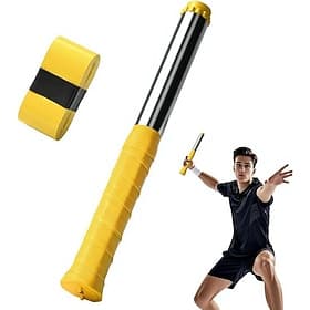 Entraîneur de swing de badminton à intensité réglable, 30 cm (11,8 pouces), avec retour sonore pour un entraînement précis et puissant, et poignée antidérapant