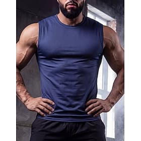 Homme Débardeur Gilet Sous-Vêtements T-shirt sans manches Sans manches Col rond Été Printemps Uni Mode Classique Confortable Séchage Rapide Occasionnel Rue Spo