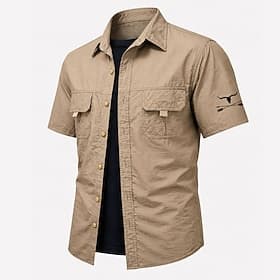 Men's Solid Color Bird Shirt Summer Shirt Button Up Shirt Short Sleeve Fashion Casual Daily Outdoor Holiday Summer Spring Turndown 3D Print Collared Shirts Blu