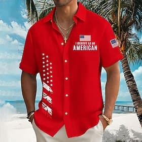 4 juillet 2026, 250e anniversaire Homme Drapeau Américain Chemise Chemise d'été Chemise Boutonnée Manche Courte Patriotique Extérieur Festival Été Printemps Co thumbnail 5