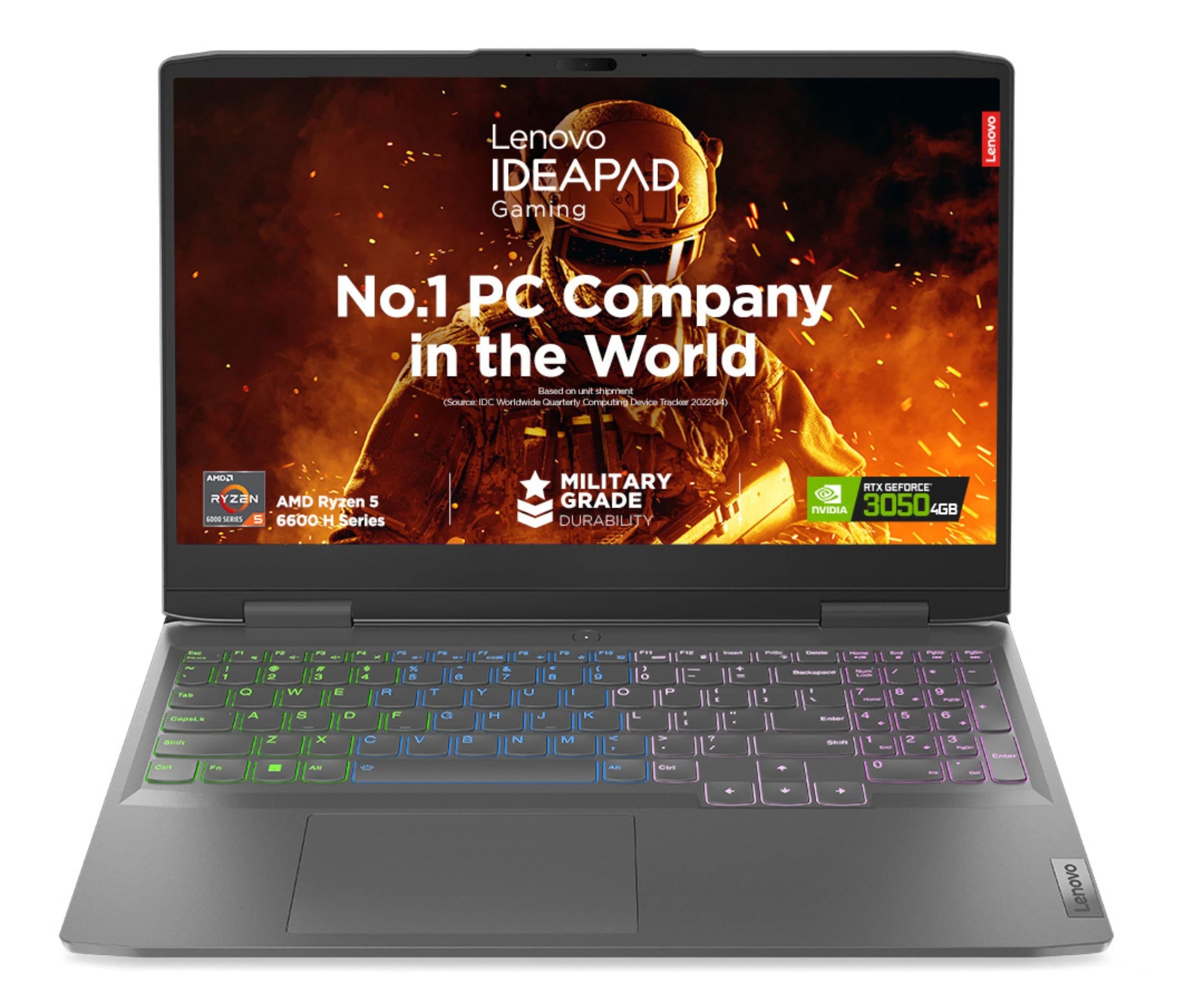 Lenovo IdeaPad Gaming 3 - AMD Ryzen 5, 16 GB RAM, 512 SSD, NVIDIA RTX 4GB, Onyx Grey - Gaming Laptop | Gaming PC | 82SBXA16IN