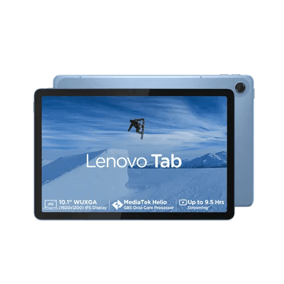 Lenovo Tab 25.65 cms, Polar Blue - Tablet - MediaTek Helio G85 - 128 GB - 4 GB RAM - Android 14 or Later | ZAEJ0174IN