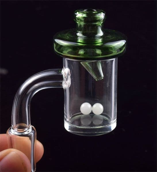 4mm Flat Top 45 90 degree Quartz Banger With Colored Glass Carb Cap Terp Pearl 10mm 14mm 18mm Quartz Nail For Glass Bongs