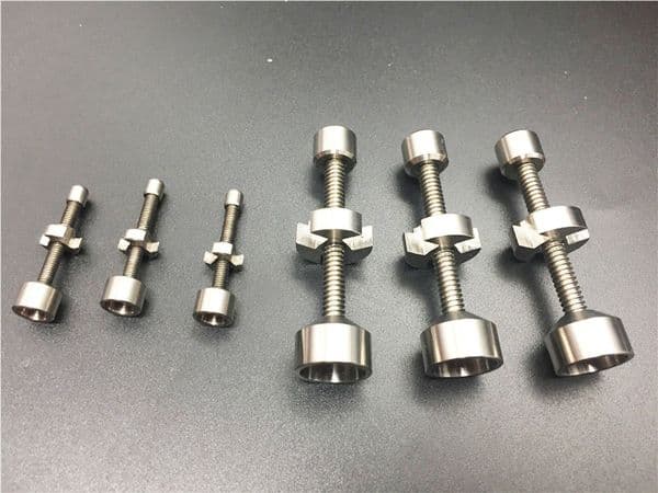 Double there 9mm & 14mm & 18mm Adjustable Grade 2 Domeless Titanium Nail Fits female for Hookah glass bongs glass water pipe