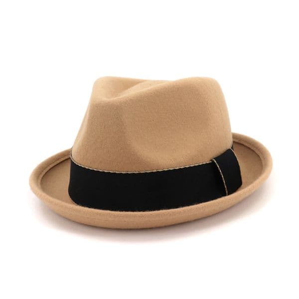 Latest Women Men Upturn Brim Wool Felt Fedora Hats with Ribbon Party Jazz Trilby Cap Black Homburg Ladies Church Hat