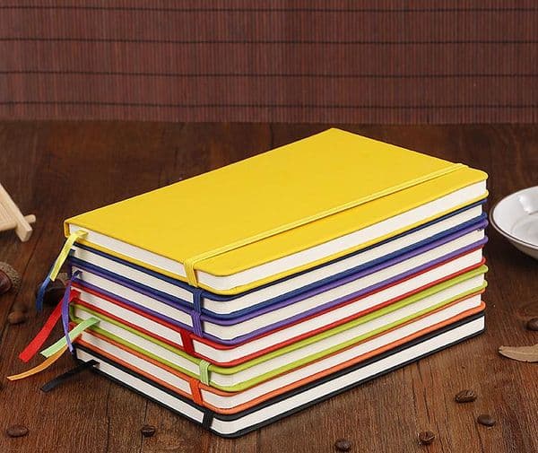 Classic Notebook Hardcover Notebook A5 Costom Design College Ruled PU Leather with Pocket Elastic Closure Banded 100sheets SN2299