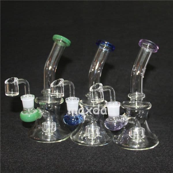 hookahs glass bong oil rig bongs female 14.5mm with quartz banger for silicone water pipe
