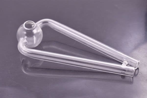 Newest double tube glass oil burner 14cm big clear glass oil tube smoking hand pipe free shipping