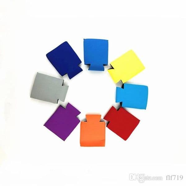 Wholesale Many colors Blank Neoprene Foldable Stubby Holders Beer Cooler Bags For Wine Food Cans Cover