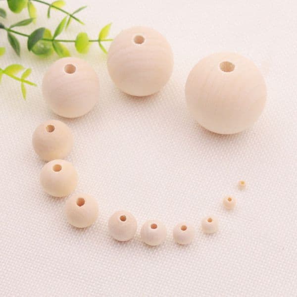 Natural Wood Color Round Wooden Beads 4-35mm High Quality Lead-free Wooden Beads DIY Jewelry Accessories