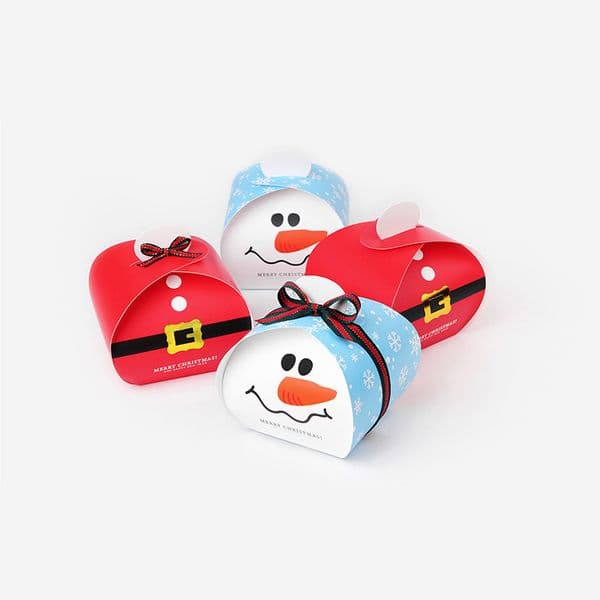 Christmas creative red Santa snowman food packaging folding box can be customized