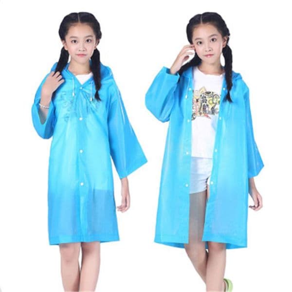 Kids Student Hooded Children Girl Boy Raincoat Poncho Raincoat Cover Long Transparent Rainwear Waterproof Hooded KfaNL