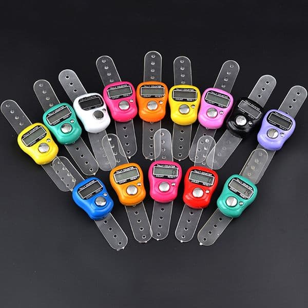 500pcs Mini Hand Hold Band Tally Counter LCD Digital Screen Finger Ring Electronic Head Count Tasbeeh Tasbih