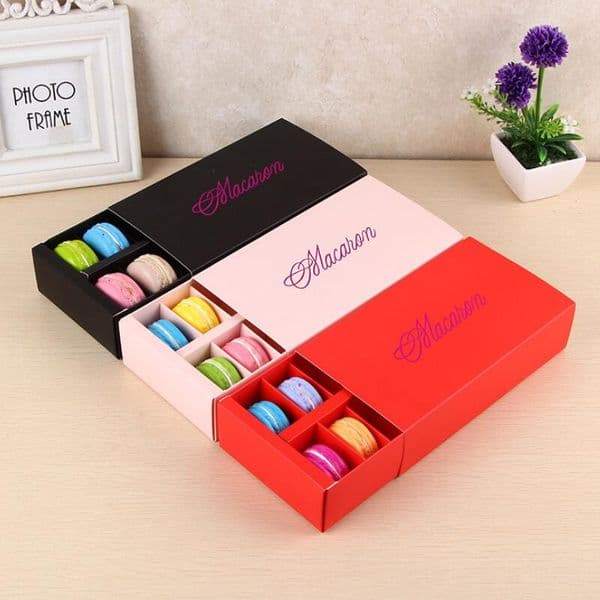 Macaron Box Holds 12 Cavity 20*11*5cm Food Packaging Gifts Paper Party Boxes For Bakery Cupcake Snack Candy Biscuit Muffin Box LX2561