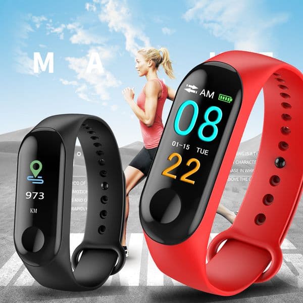 M3 Plus Smart Bracelet Heart Rate Blood Pressure Phone SMS Multi-Sports Mode Weather Automatic Bright Screen Mi Band 3 Wristbands
