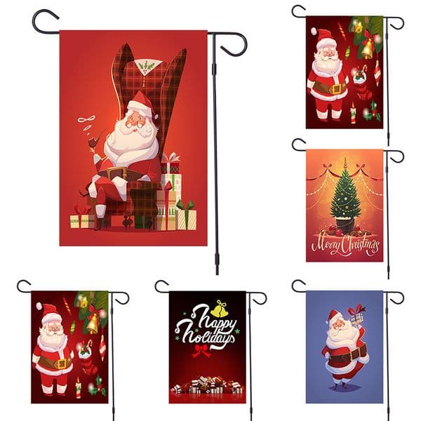 Christmas Banners Snowman Elk Santa Claus Cloth Hanging Flag Merry Christmas Decorations For Home Xmas Ornaments Banners 200pcs T1I2293